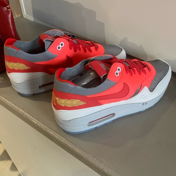 Nike Air Max 1 CLOT Kiss of Death Solar Red Sneakers - Picture 3 of 5